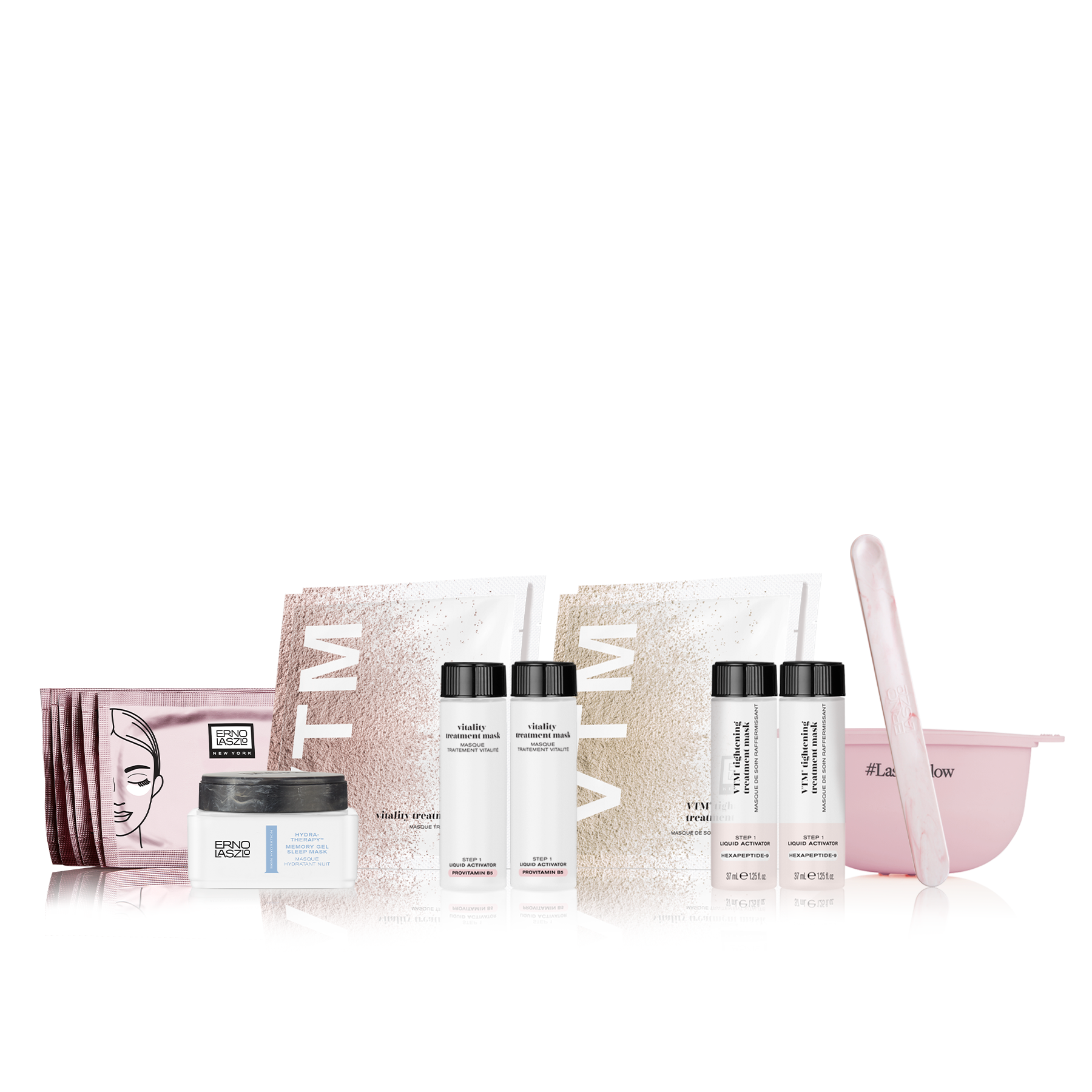 Erno Laszlo Masking Madness Kit includes Best-Selling Multi-Task Serum Eye Mask, Hydra-Therapy Memory Gel Sleep Mask, Vitality Treatment Mask + new Tightening Treatment Mask and mask mixing bowl