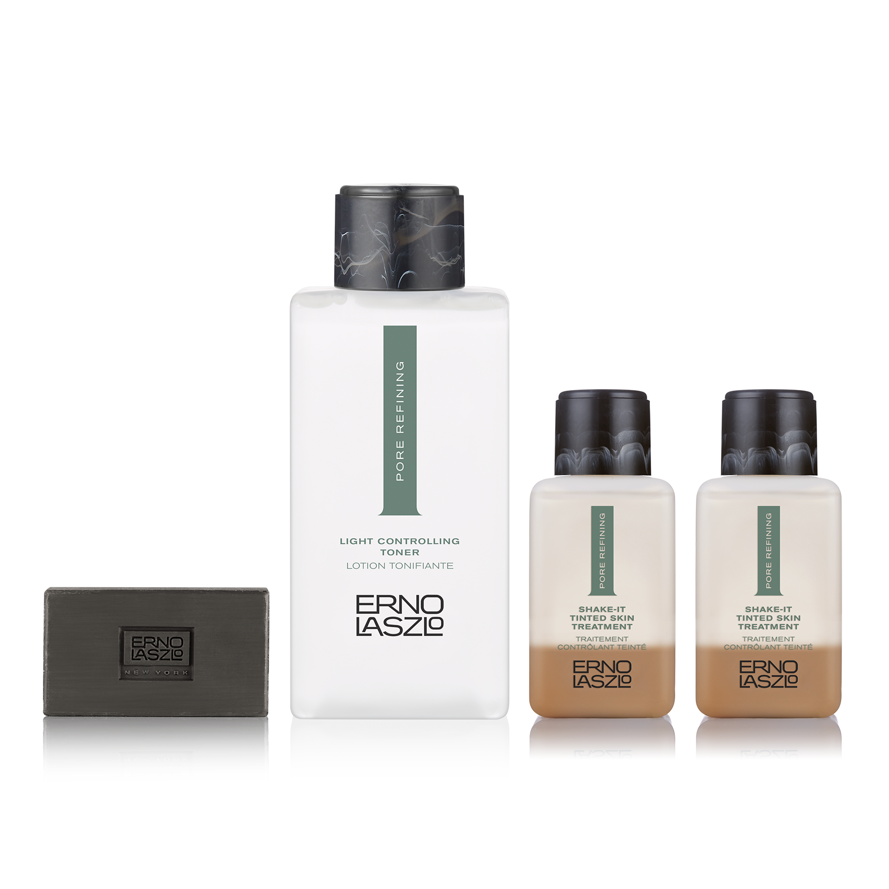 Erno Laszlo Refine & Balance Trio in Neutral Includes Sea Mud Deep Cleansing Bar, Light Controlling Toner and 2x Shake-It Tinted Skin Treatments