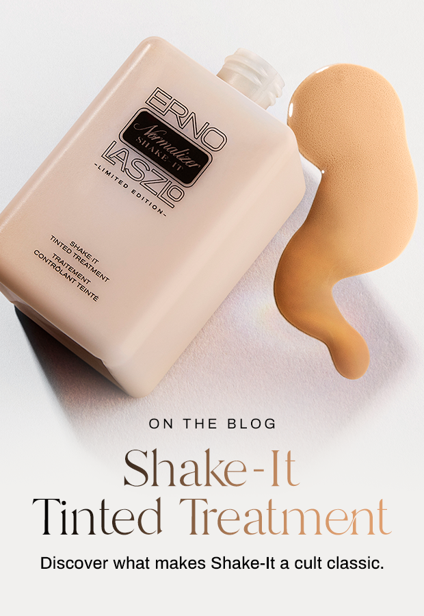 Image of Shake-It Tinted Treatment blog banner. On the blog. Shake-It Tinted Treatment. Discover what makes Shake-It a cult classic beloved for evening skin tone, refining pores, and mattifying oiliness for a shine-free finish.