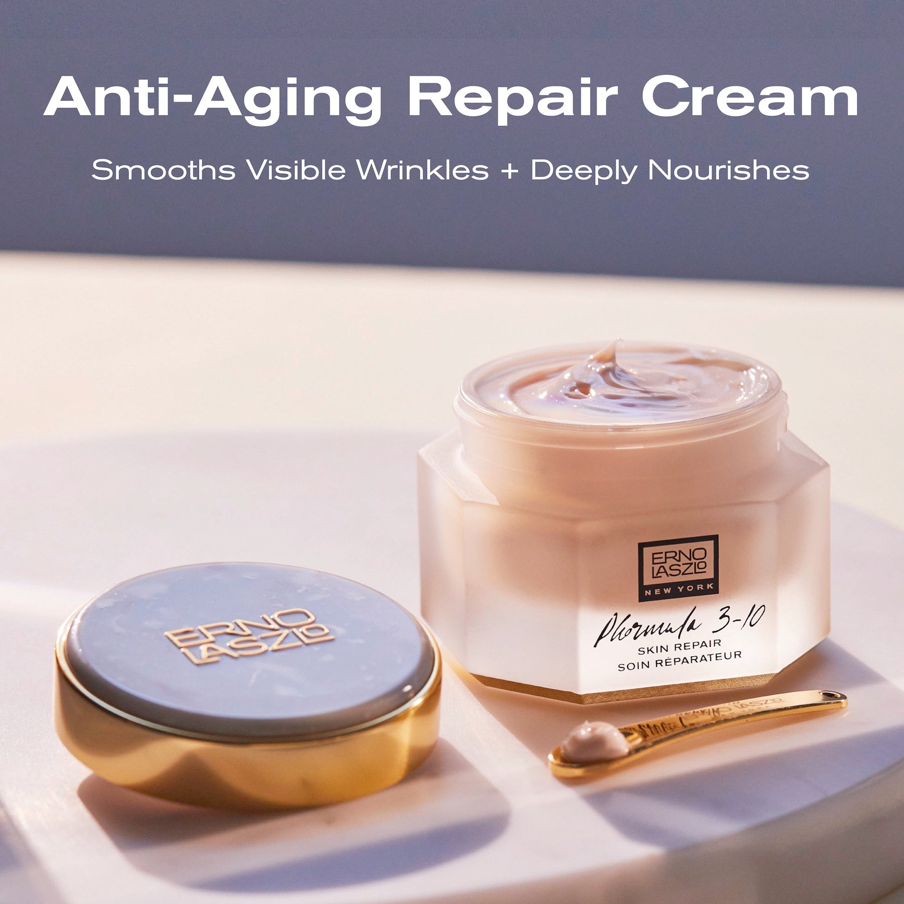 Anti-Aging Repair Cream
Smooths visible wrinkles + deeply nourishes