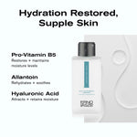 Hydration Restored, Supple Skin
Pro-Vitamin B5 restores + maintains moisture levels
Allantoin rehydrates + soothes
Hyaluronic Acid attracts + retains moisture