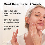 Real Results in 1 Week
100% felt skin was not dry after use*
96% felt softer, smoother skin*
92% said it felt gentle*

*Survey feedback on complimentary product