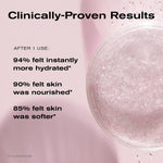 Clinically-Proven Results
After 1 Use:
94% felt instantly more hydrated*
90% felt skin was nourished*
85% felt skin was softer*
*In a clinical study.